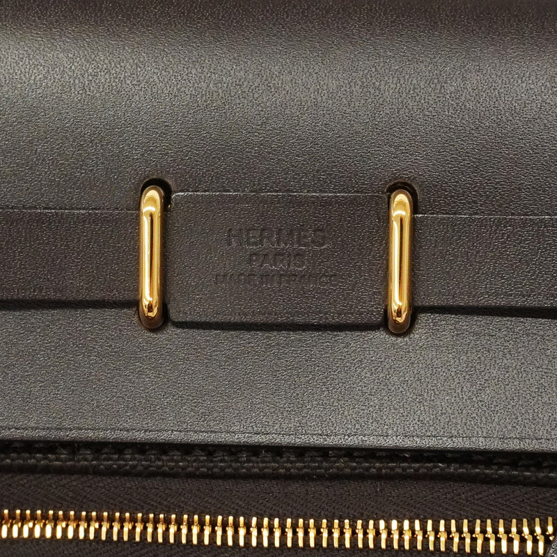 【6he5372】エルメス ショルダーバッグ エールバッグジップミニ トワルミリタリー べブラン ゴールド金具 G刻印【中古】レディース