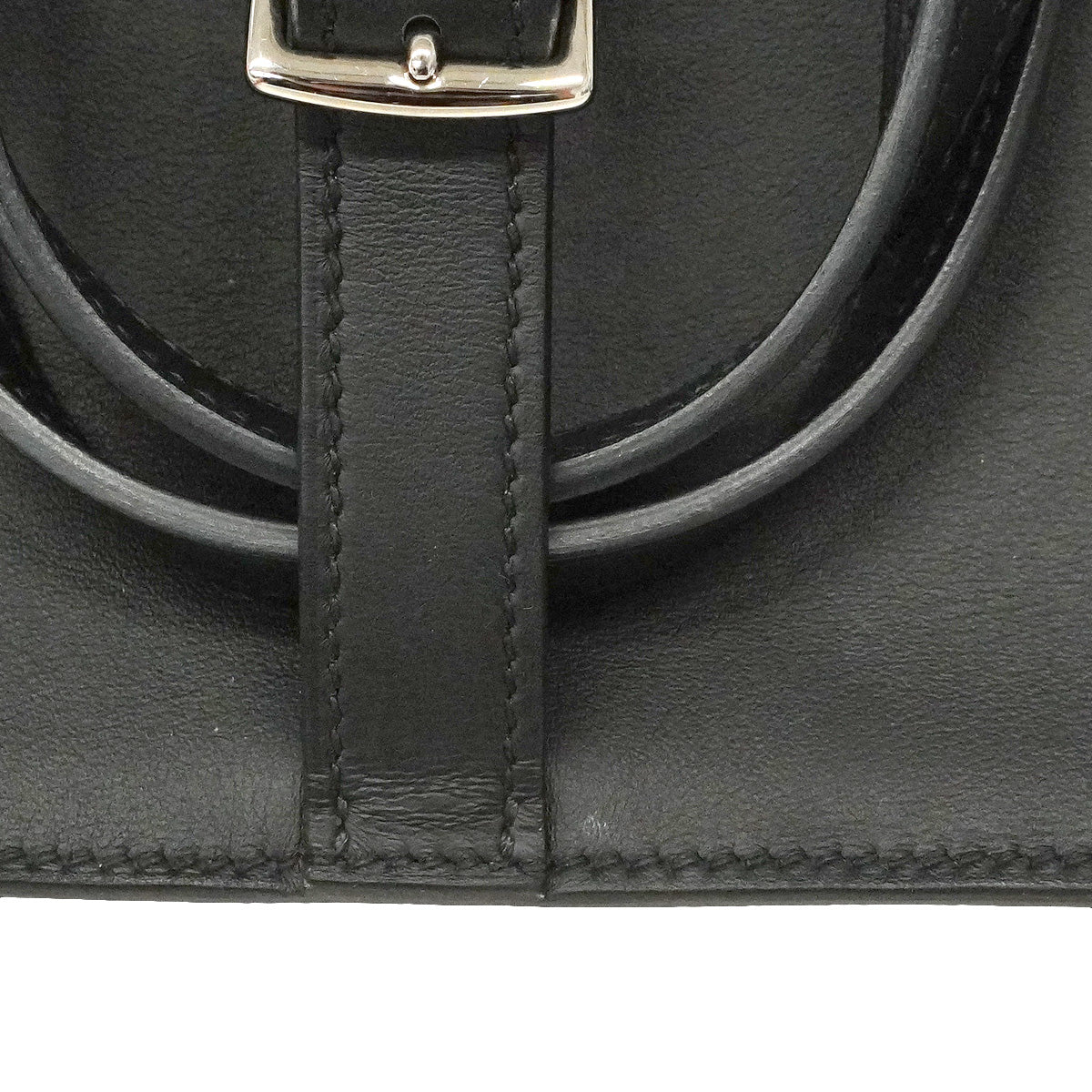 【6he5373】エルメス ハンドバッグ アルザンミニ スイフト ブラック シルバー金具 W刻印 2wayバッグ【中古】レディース