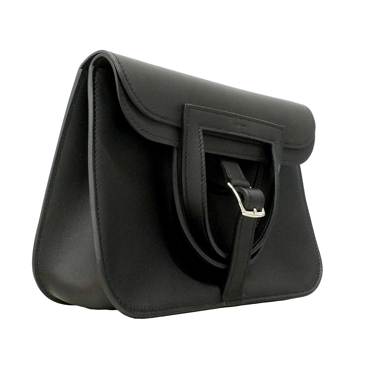 【6he5373】エルメス ハンドバッグ アルザンミニ スイフト ブラック シルバー金具 W刻印 2wayバッグ【中古】レディース