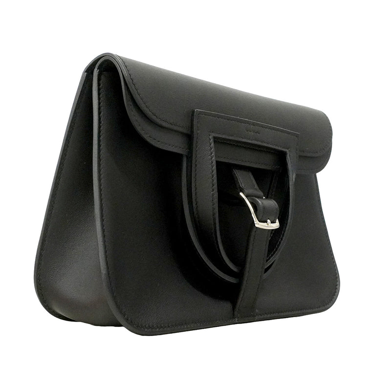 【6he5373】エルメス ハンドバッグ アルザンミニ スイフト ブラック シルバー金具 W刻印 2wayバッグ【中古】レディース