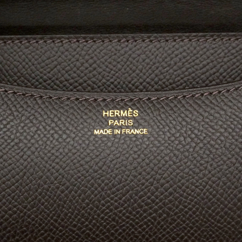 【6he5377】エルメス ショルダーバッグ コンスタンスミニ ヴォーエプソン ベブラン ゴールド金具 G刻印【中古】レディース