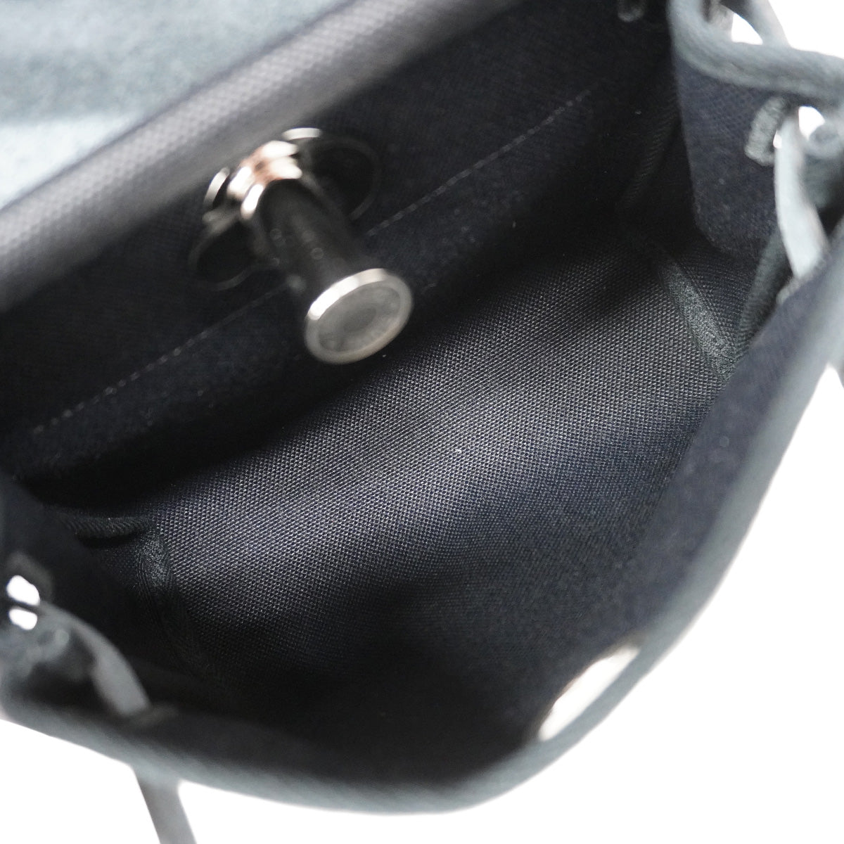 【6he5379】エルメス ショルダーバッグ エールバッグジップミニ トワルミリタリー ブラック シルバー金具 G刻印【中古】レディース
