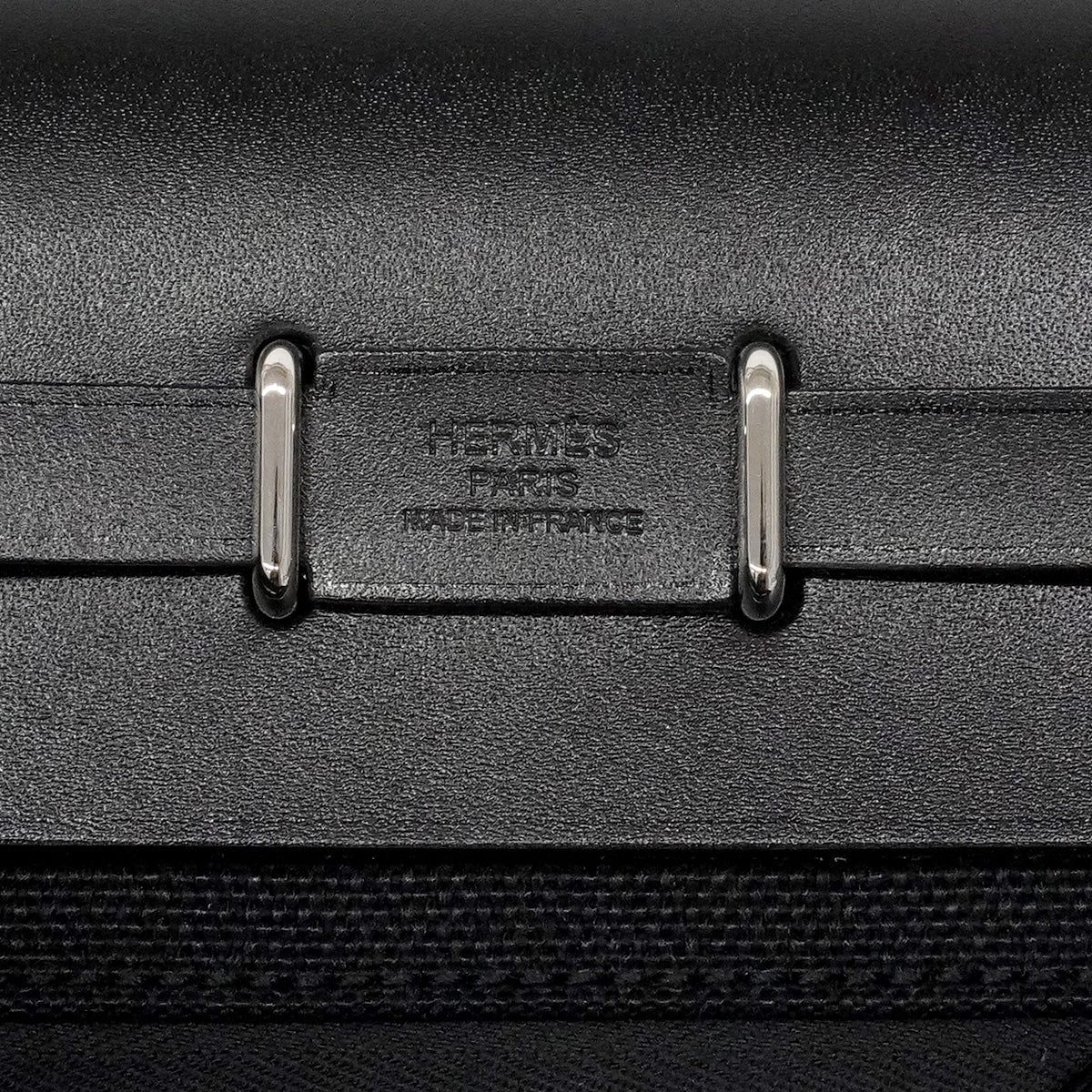 【6he5379】エルメス ショルダーバッグ エールバッグジップミニ トワルミリタリー ブラック シルバー金具 G刻印【中古】レディース