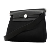 【6he5379】エルメス ショルダーバッグ エールバッグジップミニ トワルミリタリー ブラック シルバー金具 G刻印【中古】レディース