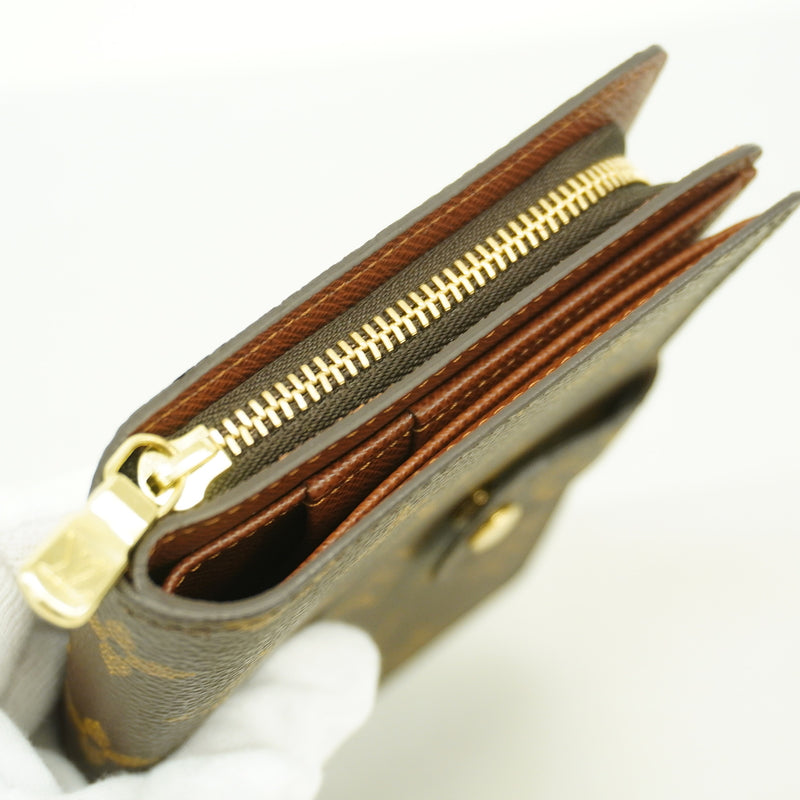 【6he5387】ルイヴィトン 財布 モノグラム ポルトパピエジップ M61207 ブラウン【中古】レディース