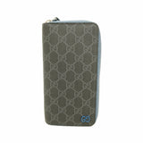 【6he5389】グッチ 長財布 GGスプリーム 822051 PVC ブルー ブラック シルバー金具【中古】メンズ