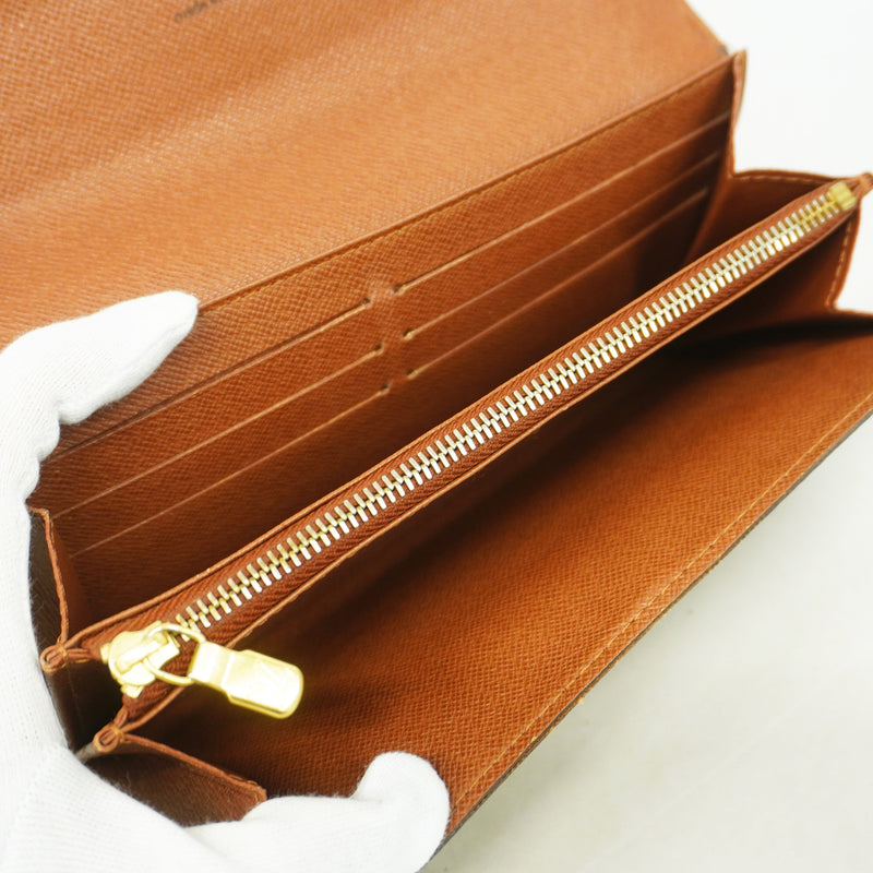 【6he5398-k】ルイヴィトン 長財布 モノグラム ポルトフォイユサラ M61734 ブラウン【中古】レディース