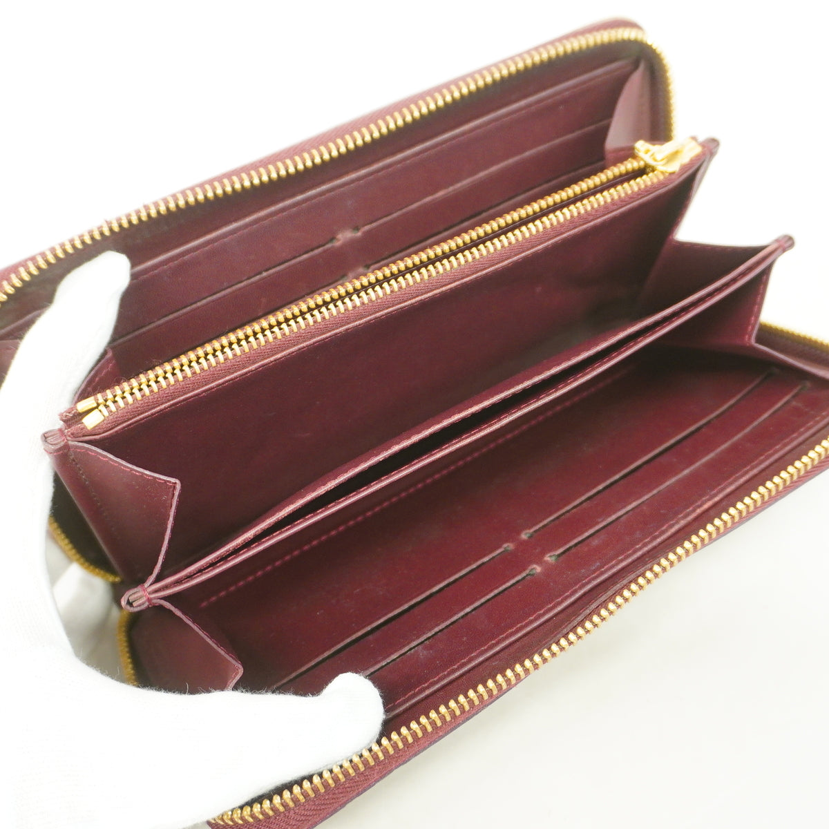 【6he5399-k】ルイヴィトン 長財布 ヴェルニ ジッピーウォレット M91536 ルージュフォーヴィスト【中古】レディース