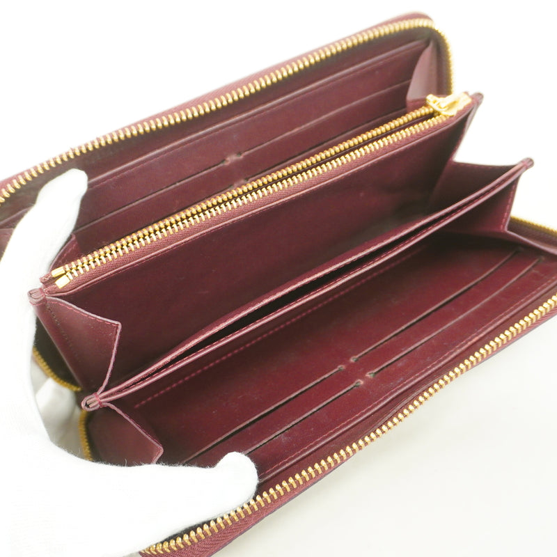 【6he5399-k】ルイヴィトン 長財布 ヴェルニ ジッピーウォレット M91536 ルージュフォーヴィスト【中古】レディース