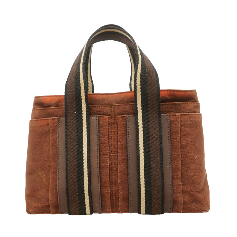 【6he5400】エルメス トートバッグ トロカホリゾンタルPM キャンバス ブラウン シルバー金具【中古】メンズ レディース ユニセックス