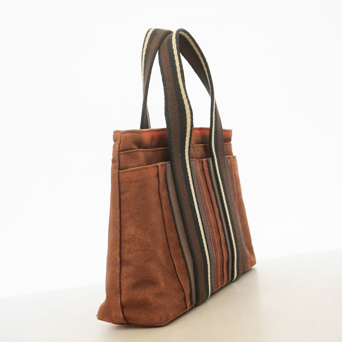【6he5400】エルメス トートバッグ トロカホリゾンタルPM キャンバス ブラウン シルバー金具【中古】メンズ レディース ユニセックス
