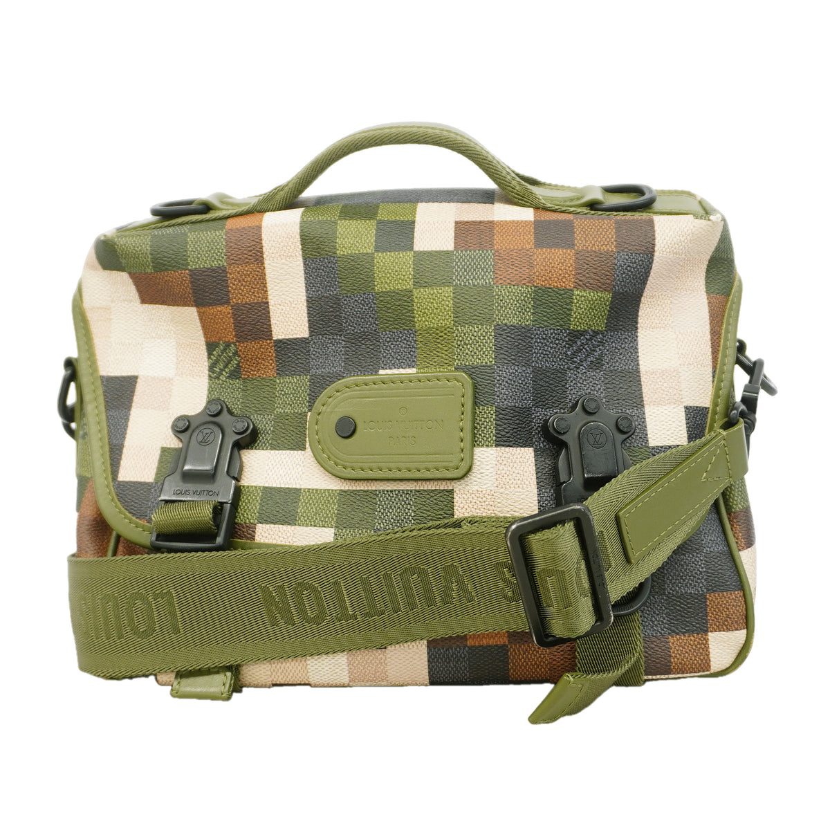 【6he5404】ルイヴィトン ショルダーバッグ ダモフラージュ LVトレイルメッセンジャー M24449 グリーン【中古】メンズ