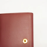 【6he5409】カルティエ 三つ折り財布 マスト レザー ボルドー ゴールド金具【中古】レディース