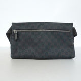 【6he5431】グッチ ウエストバッグ GGキャンバス 28566 キャンバス ブラック シルバー金具【中古】メンズ レディース ユニセックス