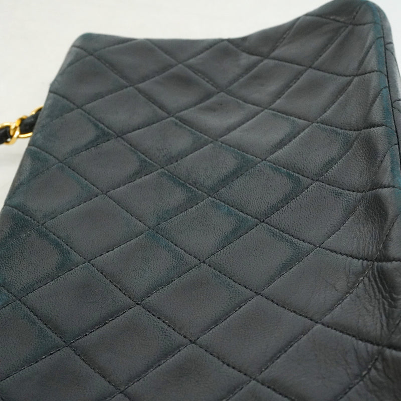 【6he5434】シャネル ショルダーバッグ マトラッセ チェーンショルダー ラムスキン ブラック ゴールド金具【中古】レディース