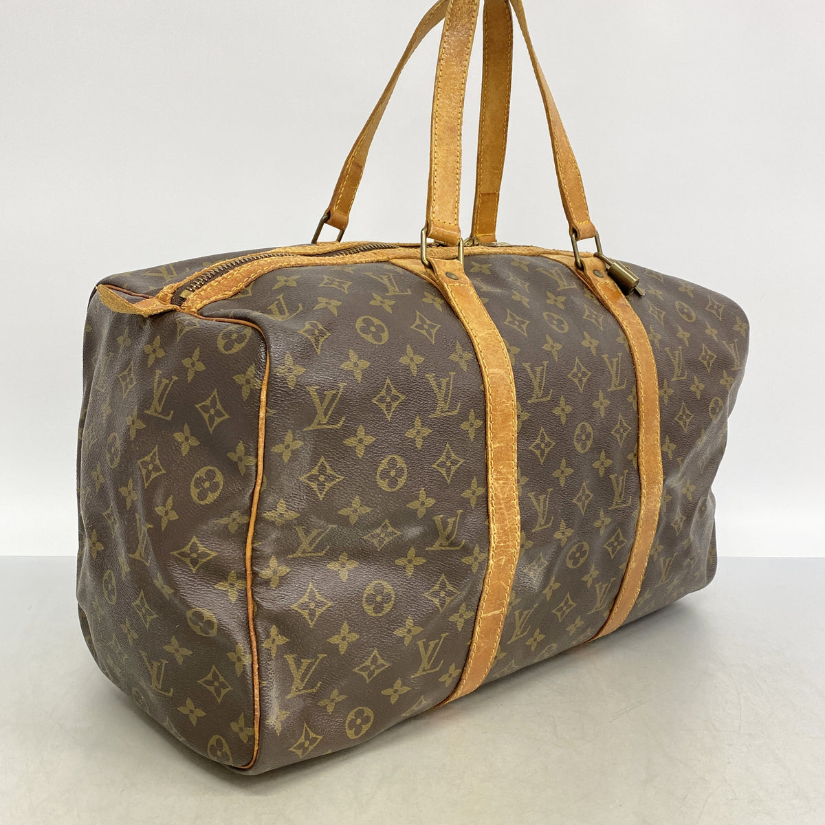 【6he5441】ルイヴィトン ボストンバッグ モノグラム サックスプール45 M41624 ブラウン【中古】メンズ レディース ユニセックス
