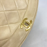 【6he5445】シャネル ショルダーバッグ ダイアナ チェーンショルダー ラムスキン ベージュ ゴールド金具【中古】レディース