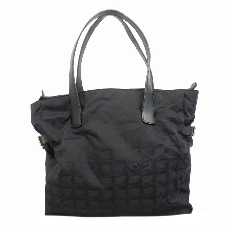 【6he5456】シャネル トートバッグ ニュートラベル ナイロン ブラック シャンパンゴールド金具【中古】レディース