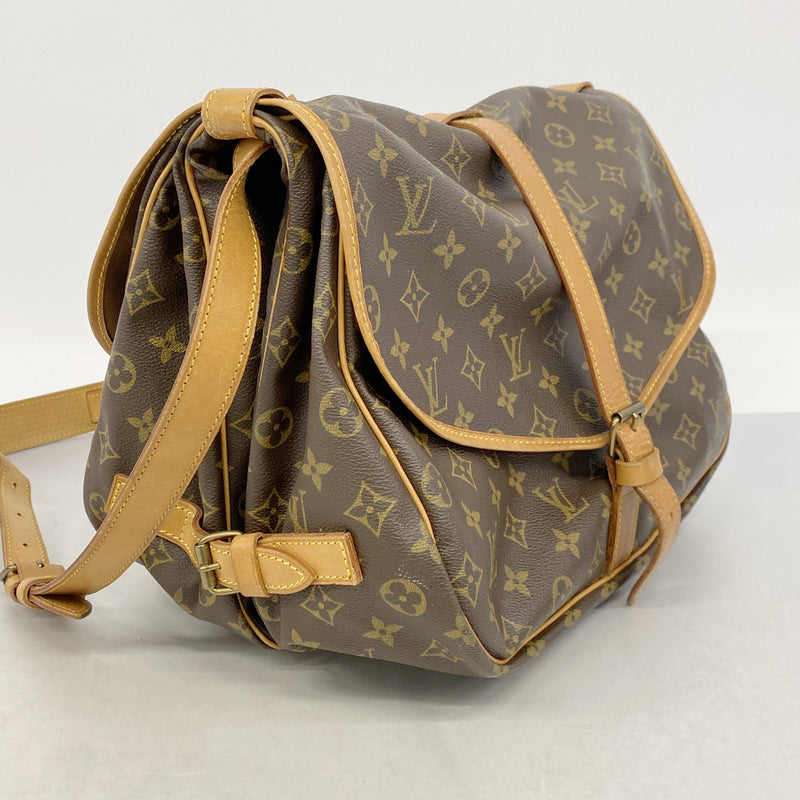 【6he5466】ルイヴィトン ショルダーバッグ モノグラム ソミュール35 M42254 ブラウン【中古】レディース