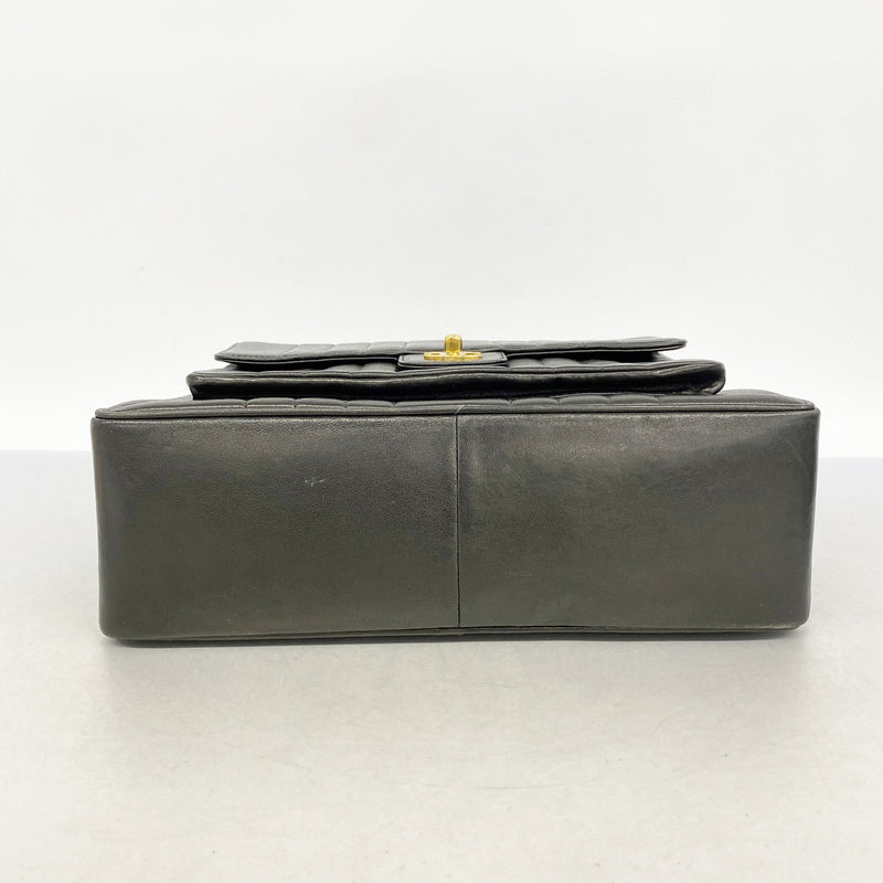 【6he5471】シャネル チェーントート マドモアゼル ラムスキン ブラック ゴールド金具【中古】レディース