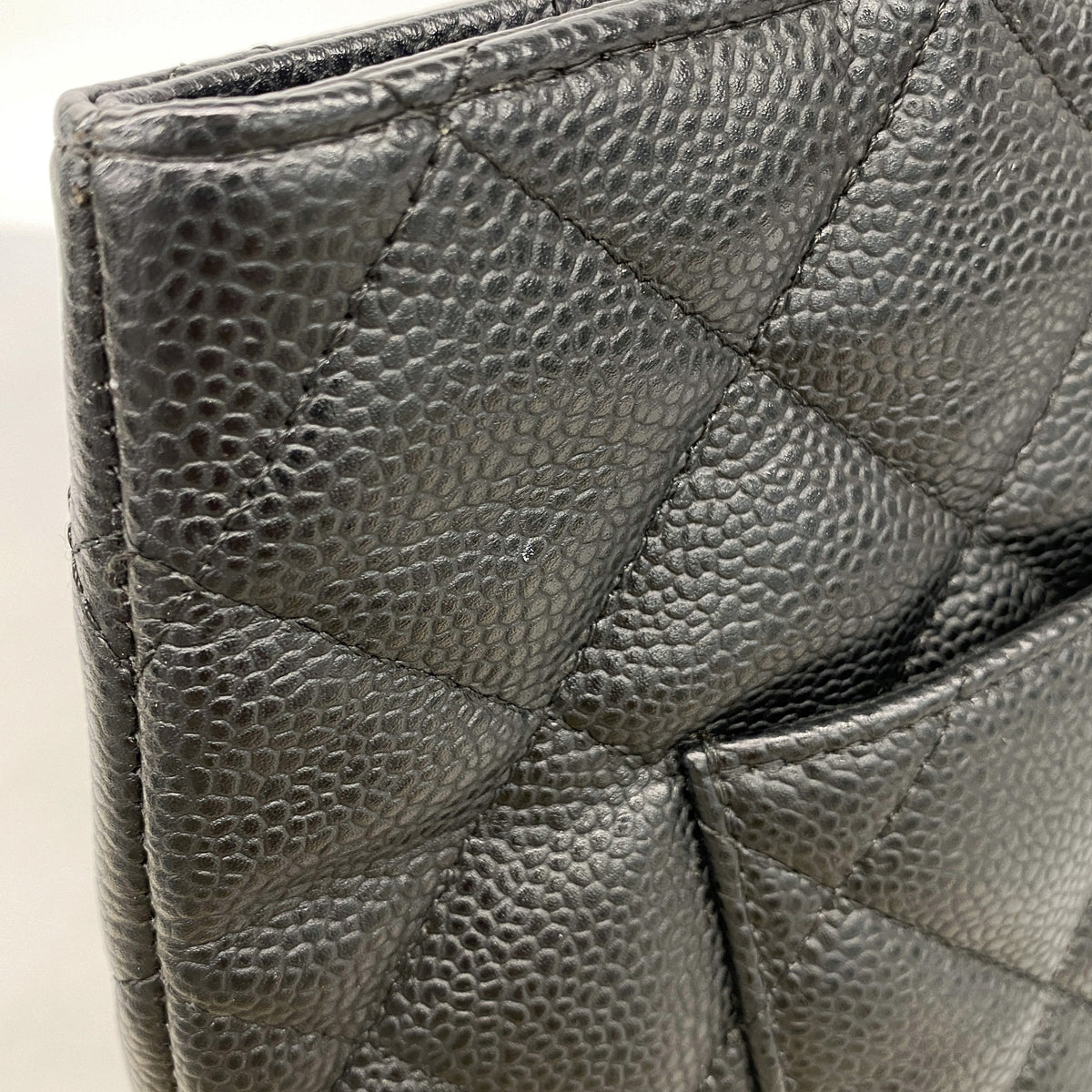 【6he5479】シャネル トートバッグ 復刻トート キャビアスキン ブラック ゴールド金具【中古】レディース