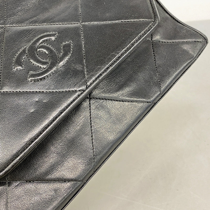 【6he5480】シャネル ショルダーバッグ マトラッセ チェーンショルダー ラムスキン ブラック ゴールド金具【中古】レディース