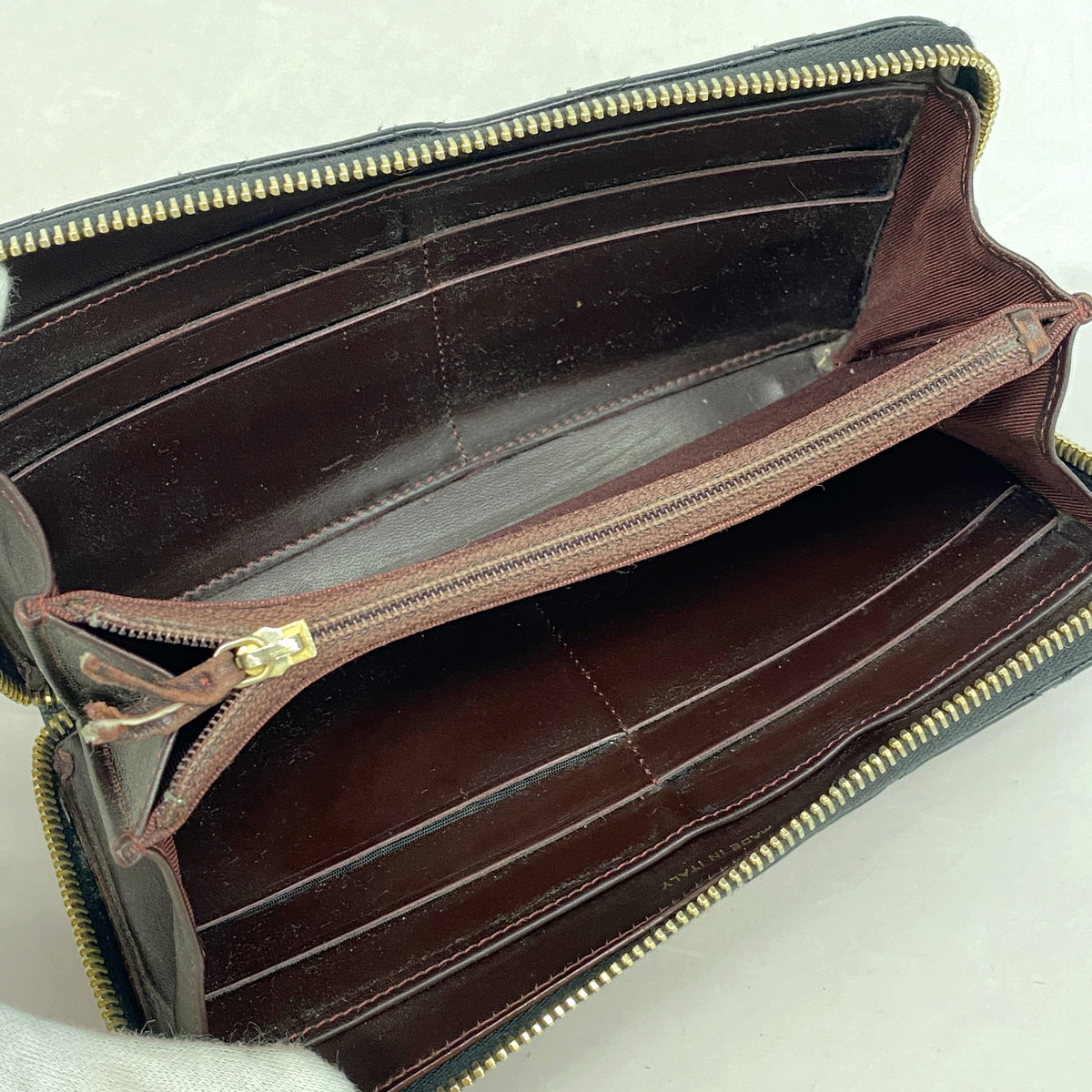 【6he5481】シャネル 長財布 マトラッセ キャビアスキン ブラック ゴールド金具【中古】レディース
