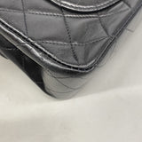【6he5487】シャネル ショルダーバッグ マトラッセ Wフラップ Wチェーン ラムスキン ブラック ゴールド金具【中古】レディース