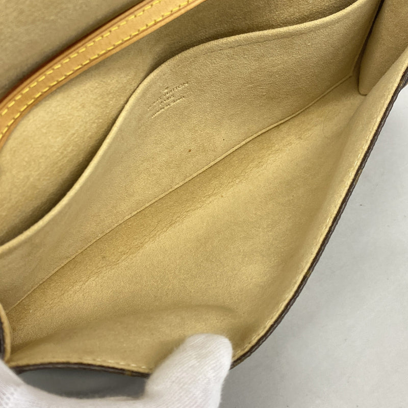 【6he5492】ルイヴィトン ショルダーバッグ モノグラム ポシェットツインGM M51852 ブラウン【中古】レディース