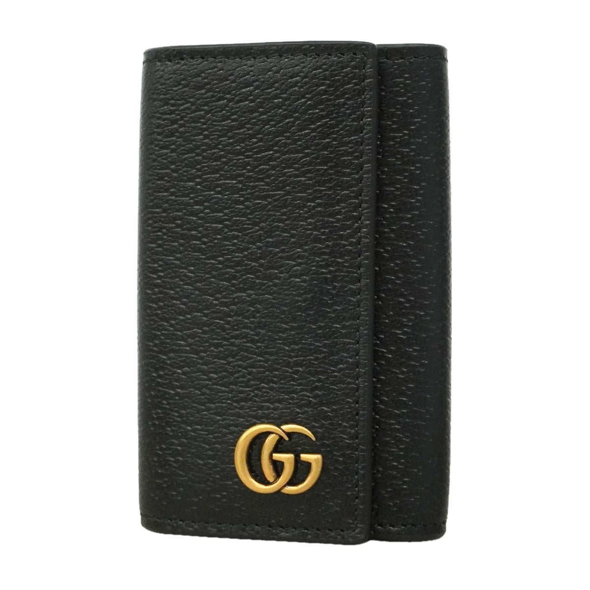【6he5508】グッチ キーケース GGマーモント 435305 レザー ブラック ゴールド金具【中古】メンズ レディース ユニセックス