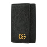 【6he5508】グッチ キーケース GGマーモント 435305 レザー ブラック ゴールド金具【中古】メンズ レディース ユニセックス