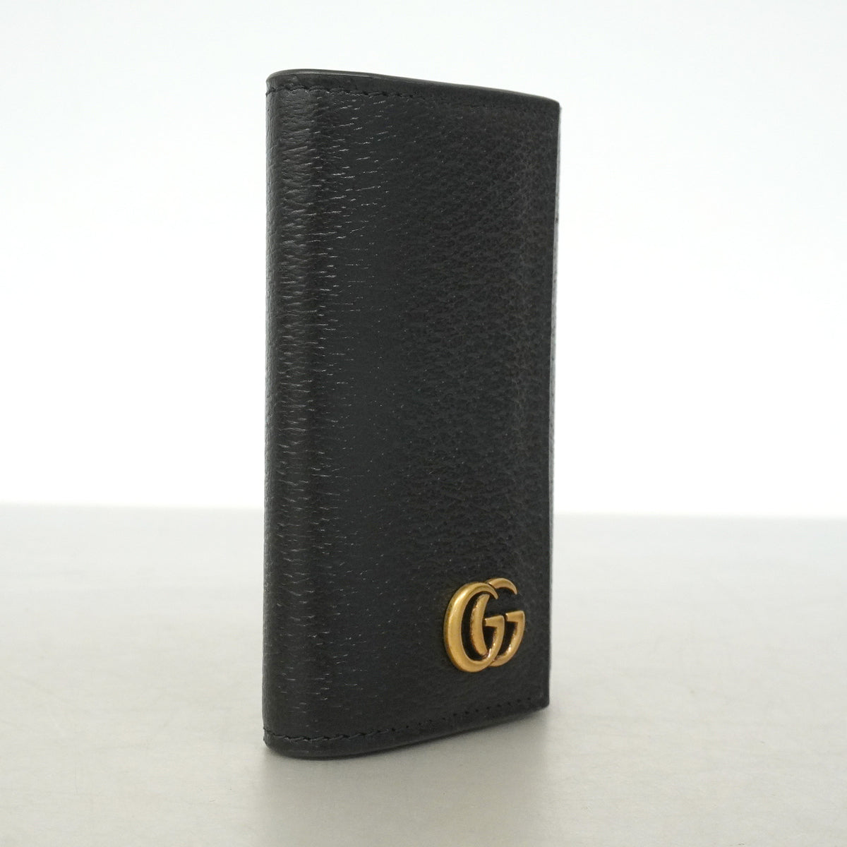 【6he5508】グッチ キーケース GGマーモント 435305 レザー ブラック ゴールド金具【中古】メンズ レディース ユニセックス