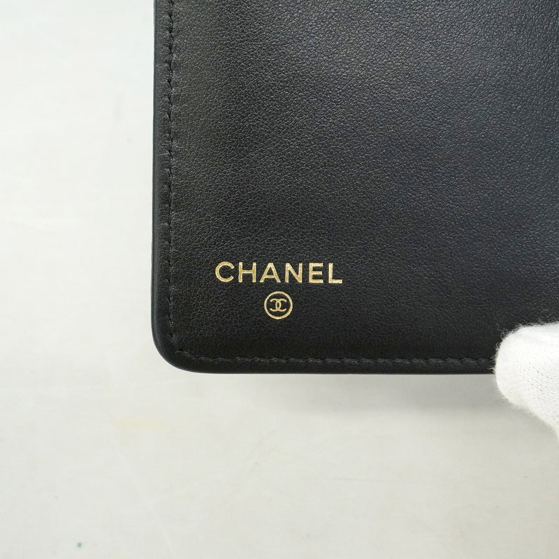 【6he5509】シャネル 長財布 ボーイシャネル キャビアスキン ブラック ゴールド金具【中古】レディース