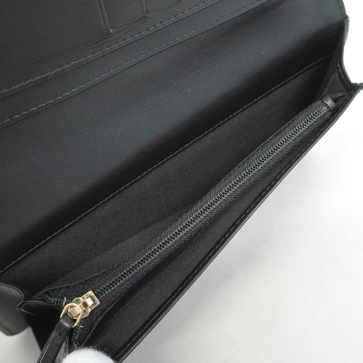 【6he5509】シャネル 長財布 ボーイシャネル キャビアスキン ブラック ゴールド金具【中古】レディース
