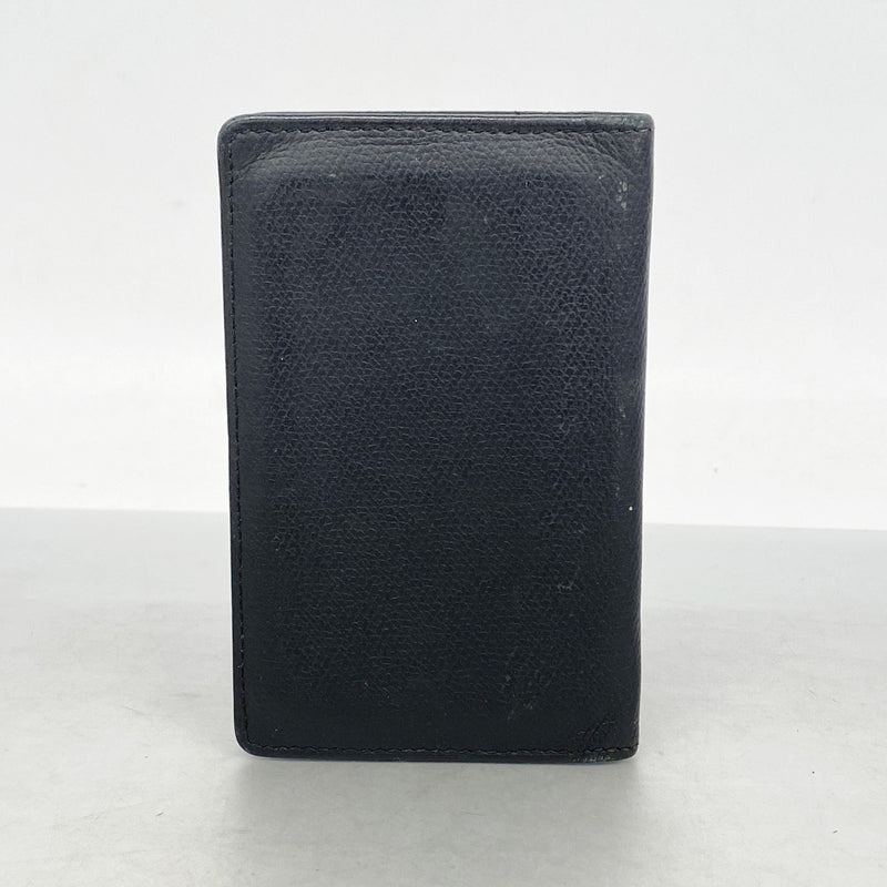 【6he5526】シャネル カードケース ココボタン レザー ブラック ゴールド金具【中古】レディース
