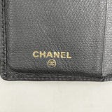 【6he5526】シャネル カードケース ココボタン レザー ブラック ゴールド金具【中古】レディース