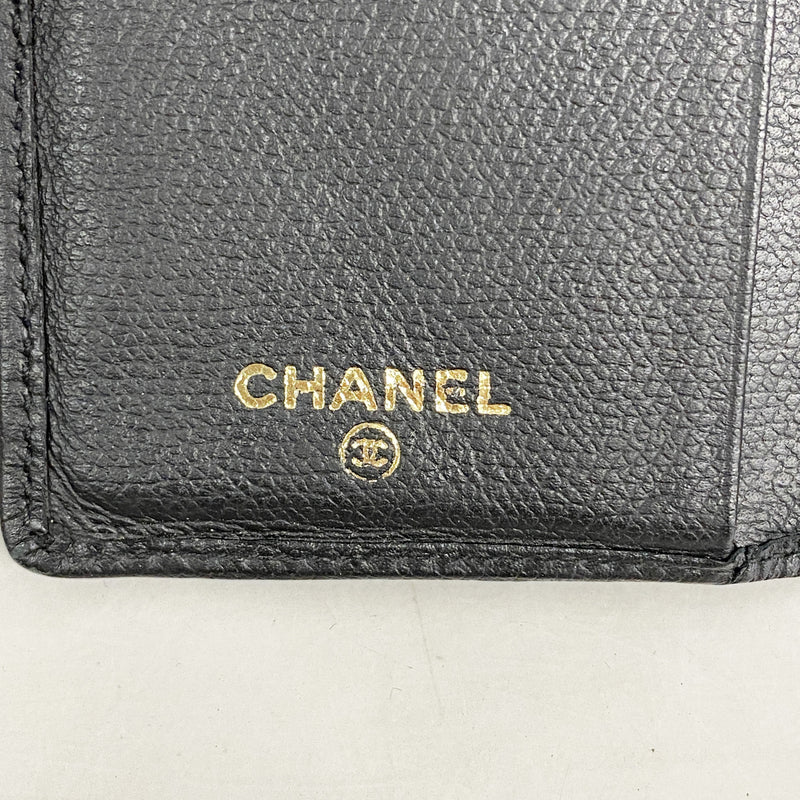 【6he5526】シャネル カードケース ココボタン レザー ブラック ゴールド金具【中古】レディース