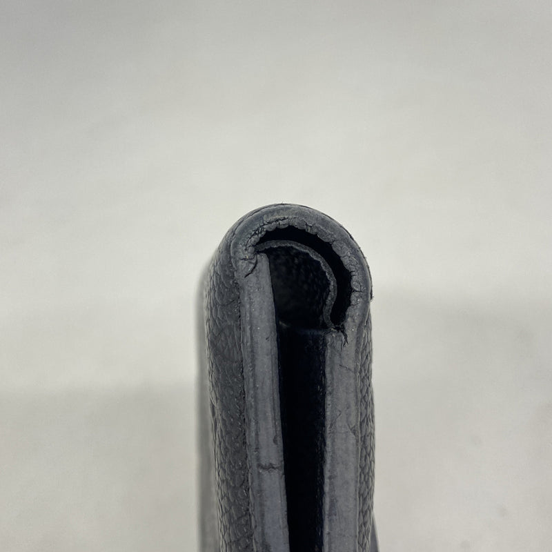 【6he5534】ルイヴィトン 三つ折り財布 モノグラム・アンプラント ポルトフォイユヴィクトリーヌ M64060 ノワール【中古】レディース
