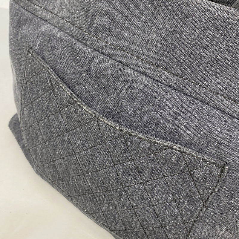 【6he5537】シャネル ハンドバッグ デニム グレー シルバー金具 2wayバッグ【中古】レディース