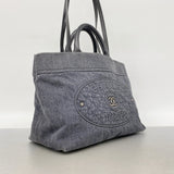 【6he5537】シャネル ハンドバッグ デニム グレー シルバー金具 2wayバッグ【中古】レディース