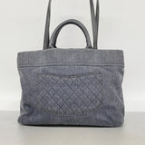 【6he5537】シャネル ハンドバッグ デニム グレー シルバー金具 2wayバッグ【中古】レディース