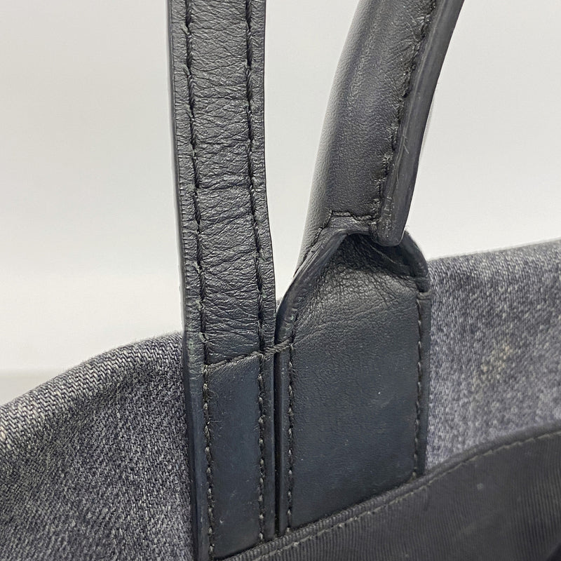 【6he5537】シャネル ハンドバッグ デニム グレー シルバー金具 2wayバッグ【中古】レディース