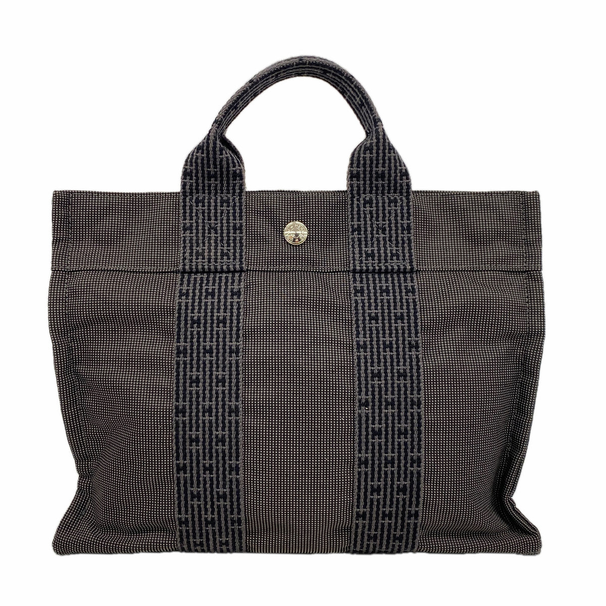 【6he5546】エルメス トートバッグ エールラインPM ナイロン グレー シルバー金具【中古】レディース