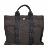 【6he5546】エルメス トートバッグ エールラインPM ナイロン グレー シルバー金具【中古】レディース