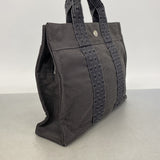 【6he5546】エルメス トートバッグ エールラインPM ナイロン グレー シルバー金具【中古】レディース