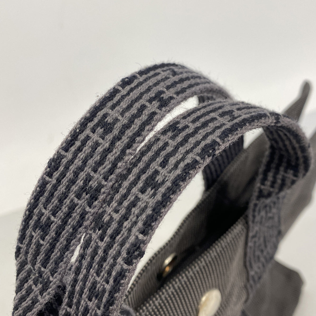 【6he5546】エルメス トートバッグ エールラインPM ナイロン グレー シルバー金具【中古】レディース