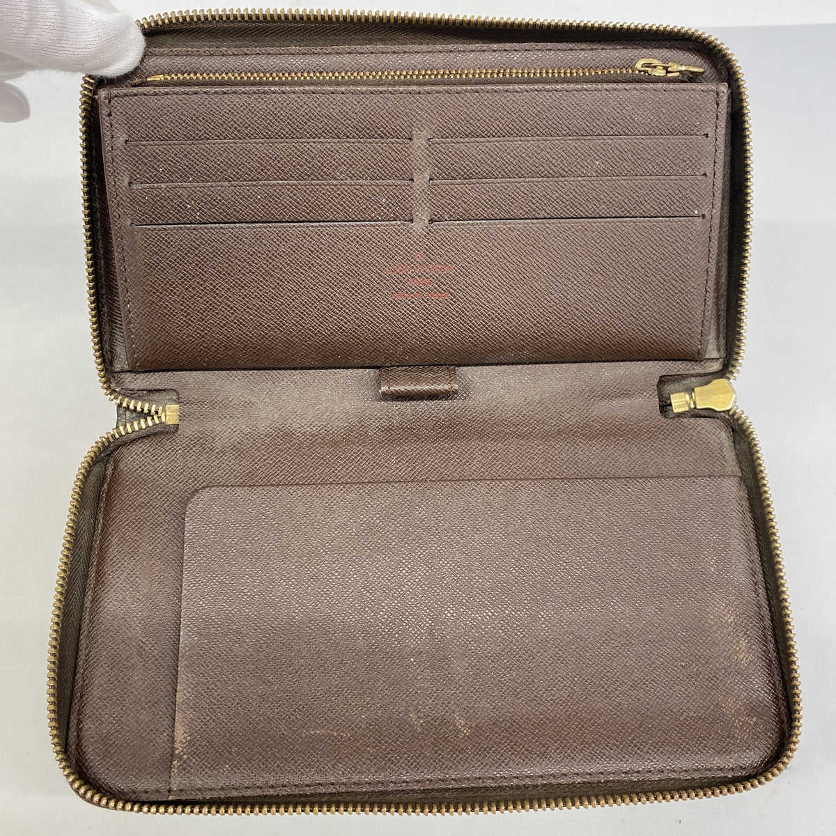 【6he5553】ルイヴィトン 長財布 ダミエ ジッピーオーガナイザー N60003 エベヌ【中古】メンズ