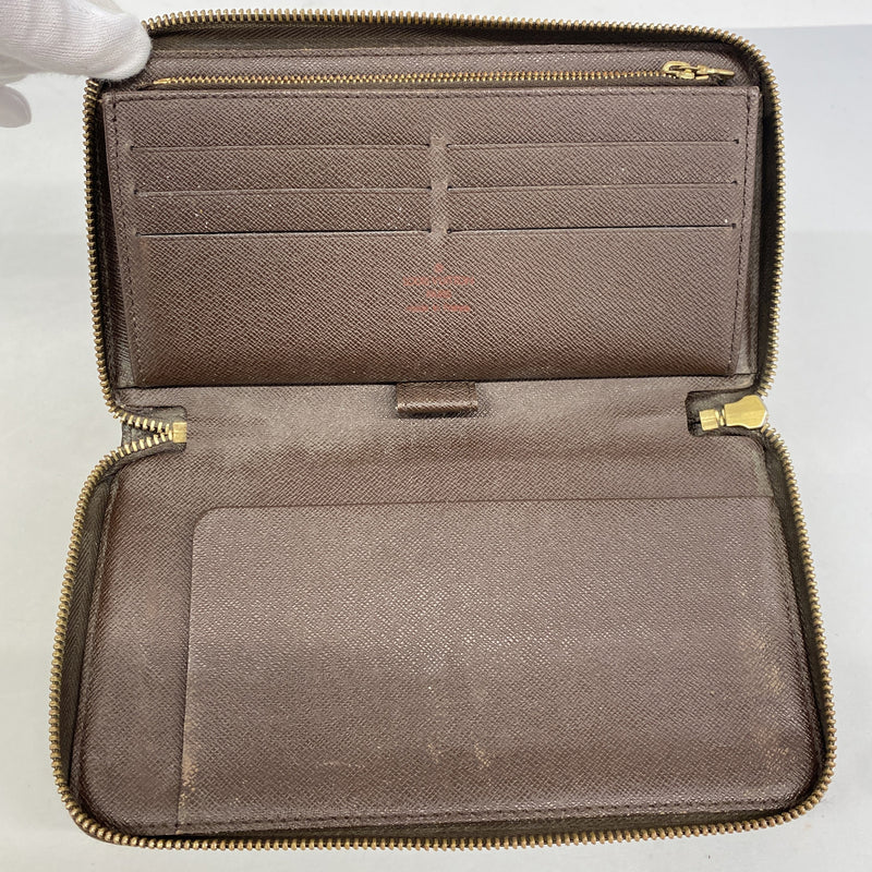 【6he5553】ルイヴィトン 長財布 ダミエ ジッピーオーガナイザー N60003 エベヌ【中古】メンズ