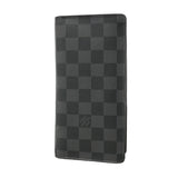 【6he5565】ルイヴィトン 長財布 ダミエ・グラフィット ポルトフォイユブラザ N62665 ブラック グレー【中古】メンズ