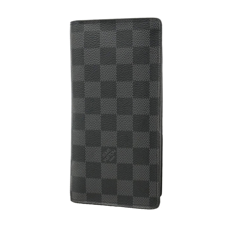 【6he5565】ルイヴィトン 長財布 ダミエ・グラフィット ポルトフォイユブラザ N62665 ブラック グレー【中古】メンズ